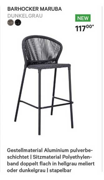 BARHOCKER MARUBA DUNKELGRAU