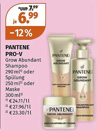 PANTENE PRO-V Grow Abundant Shampoo 290 ml oder Spülung 250 ml oder Maske 300 ml