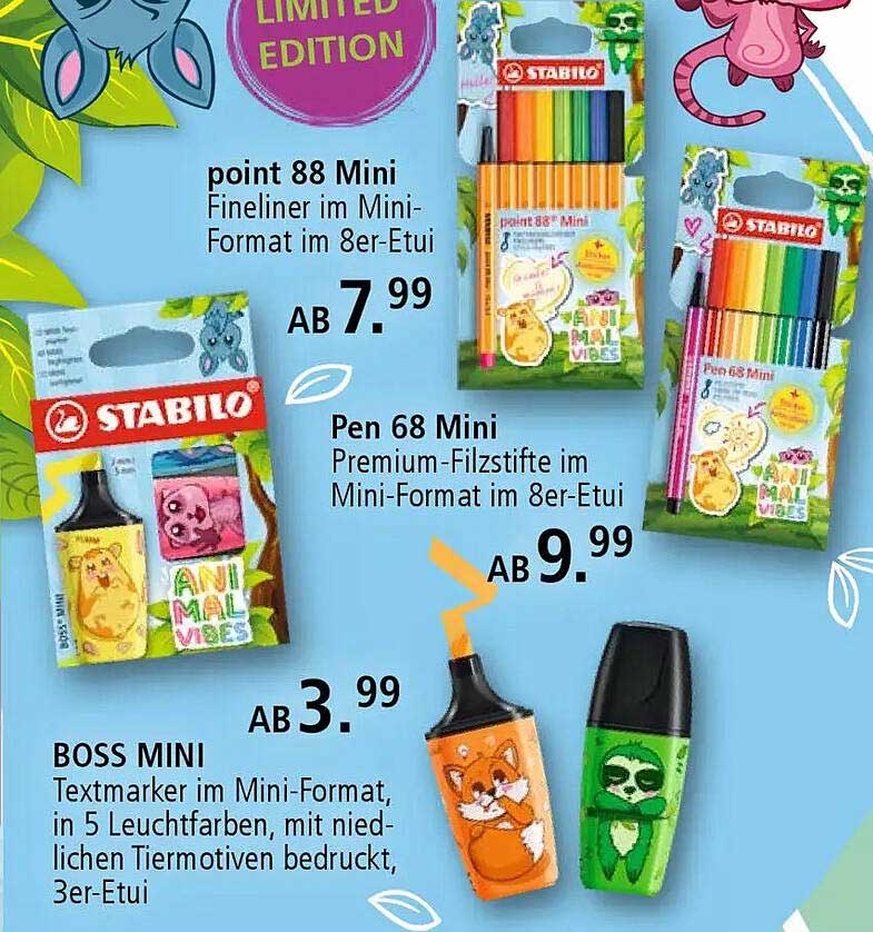 point 88 Mini Fineliner im Mini-Format im 8er-Etui