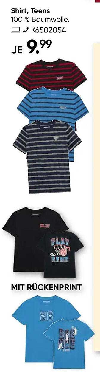 Shirt, Teens 100 % Baumwolle.