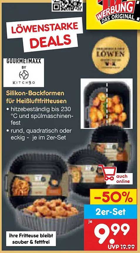 Silikon-Backformen für Heißluftfritteusen