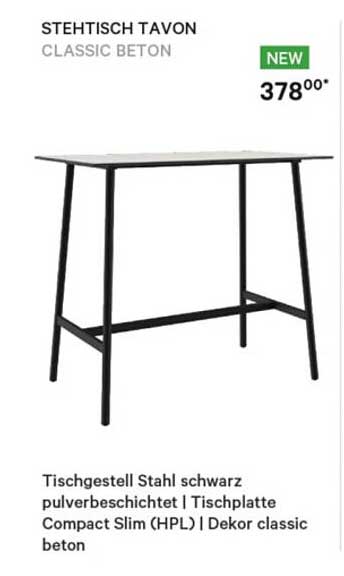 STEHTISCH TAVON CLASSIC BETON