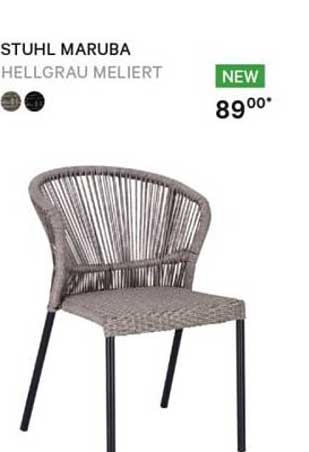 STUHL MARUBA HELLGRAU MELIERT
