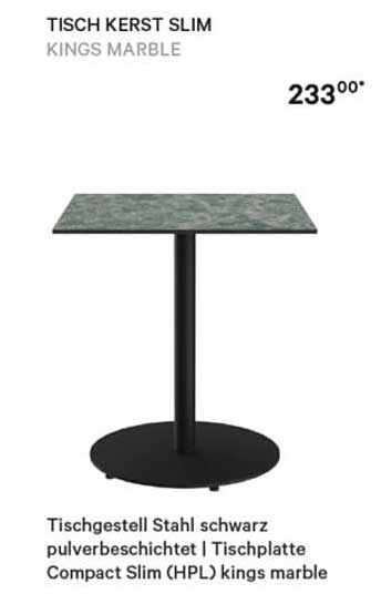 TISCH KERST SLIM KINGS MARBLE