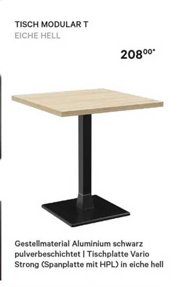 TISCH MODULAR T EICHE HELL