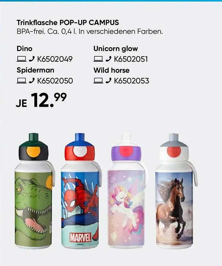 Trinkflasche POP-UP CAMPUS