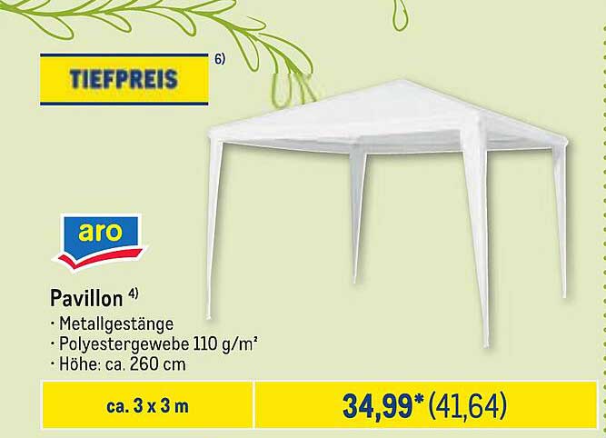 aro Pavillon 3 x 3 m – Ideal für Ihre Gartenfeiern