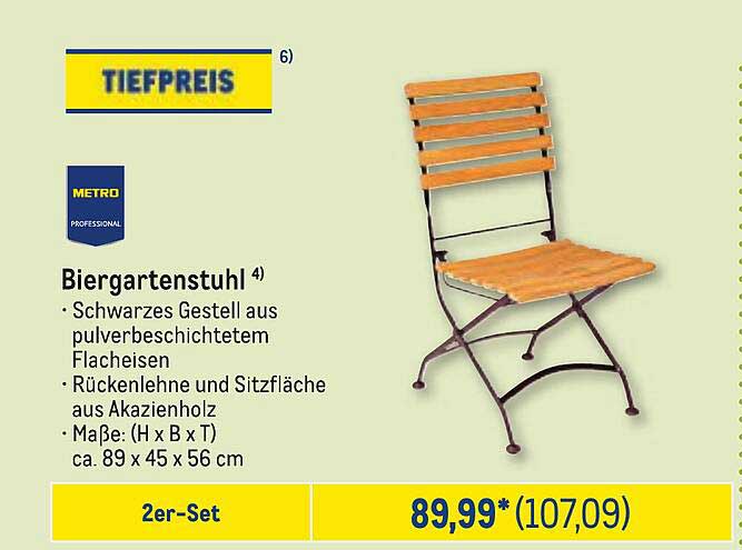Biergartenstuhl 2er-Set