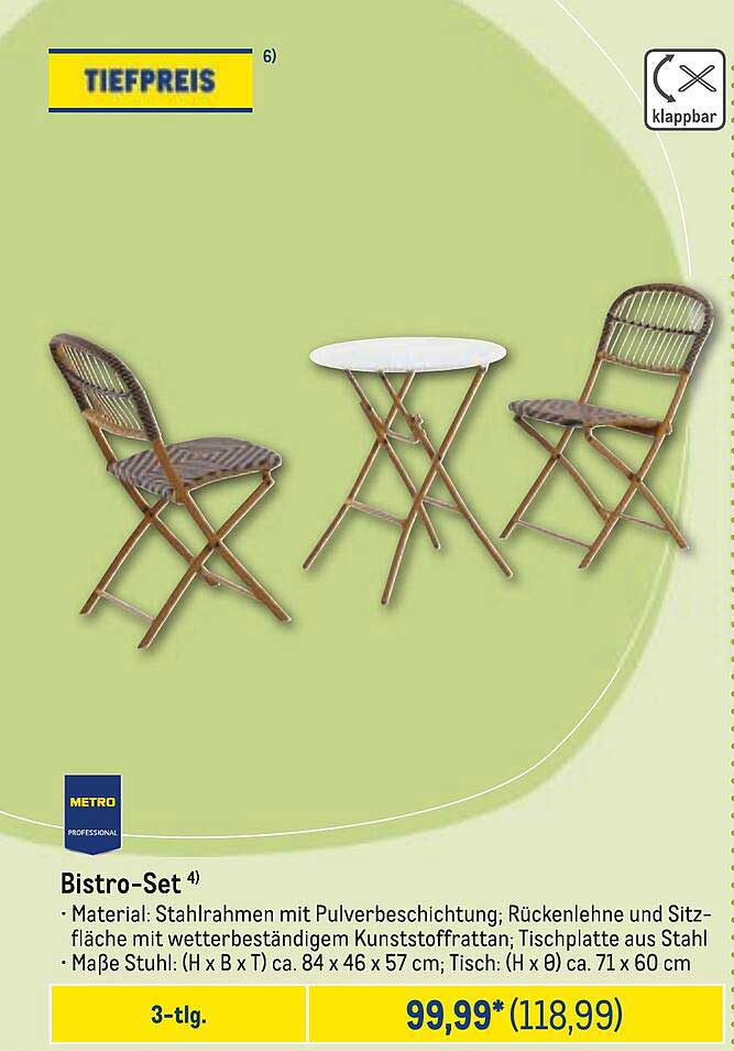 Bistro-Set 3-tlg.