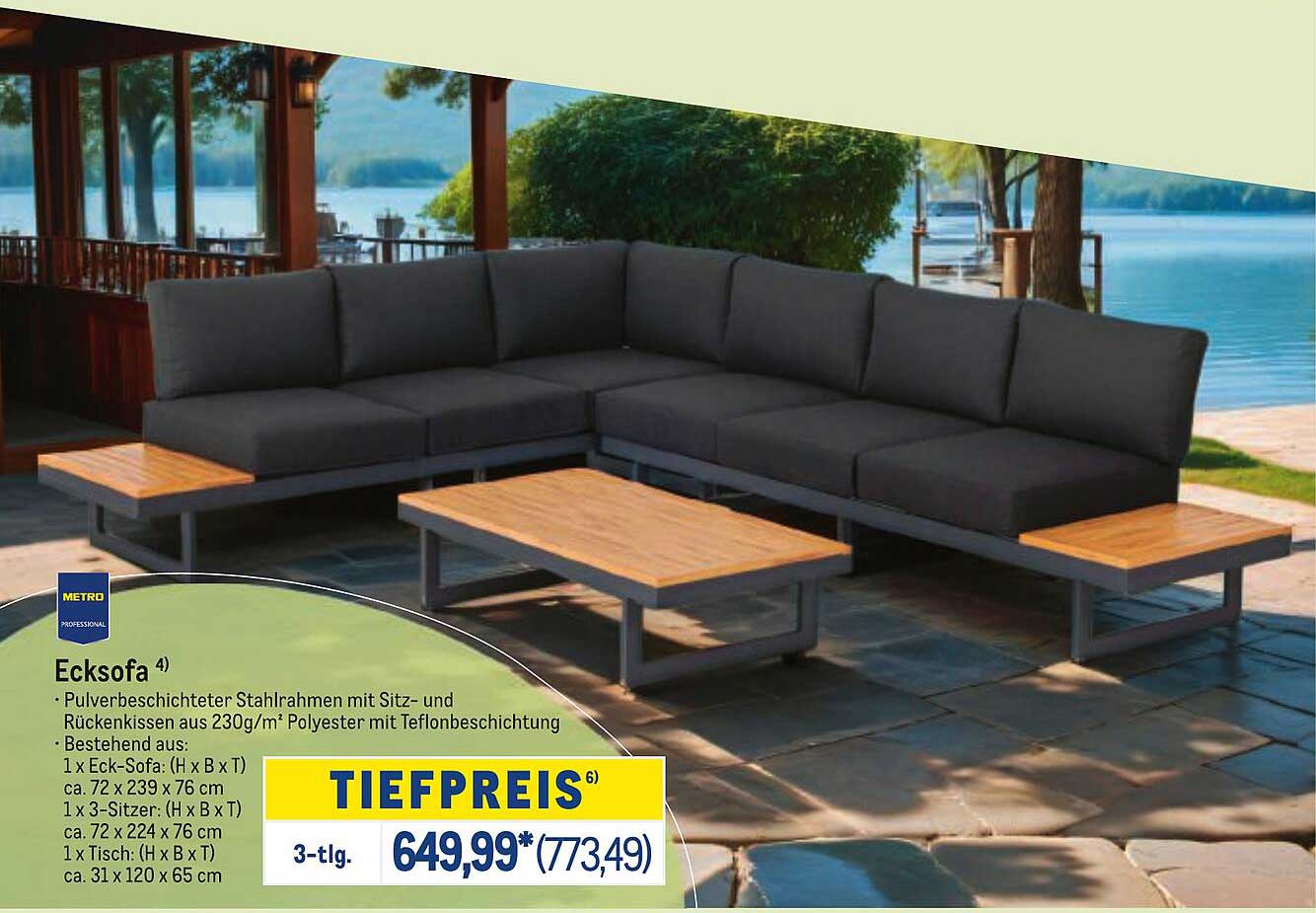 Ecksofa 3-tlg. im attraktiven Design