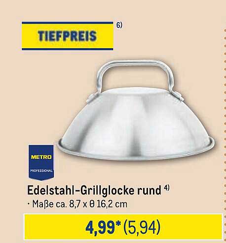 Edelstahl-Grillglocke rund