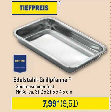 Edelstahl-Grillpfanne