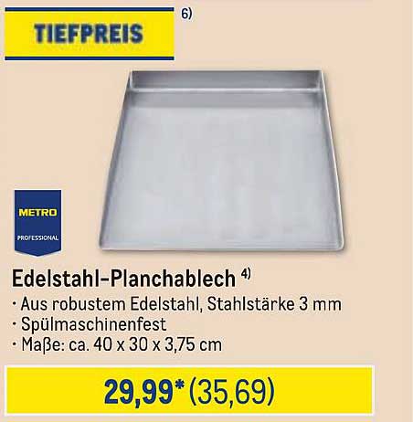 Edelstahl-Plancha blech