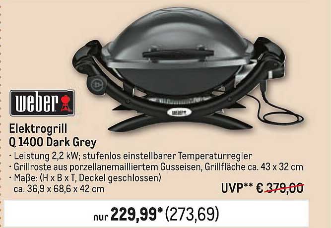 Elektrogrill Q 1400 Dark Grey