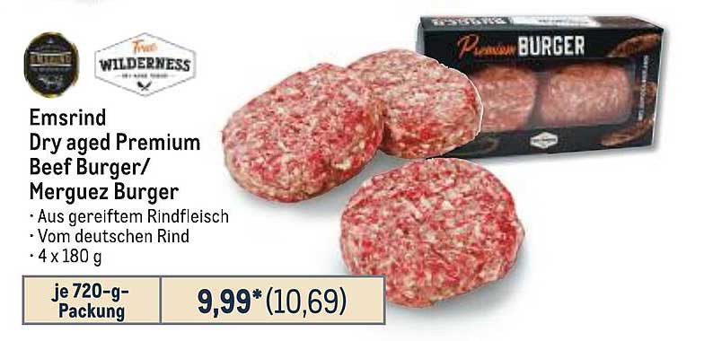 Emsrind Dry aged Premium Beef Burger/Merguez Burger