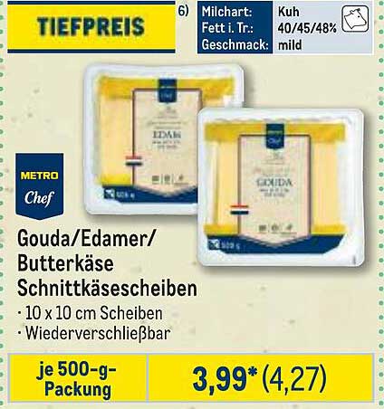 Gouda/Edamer/Butterkäse Schnittkäsescheiben