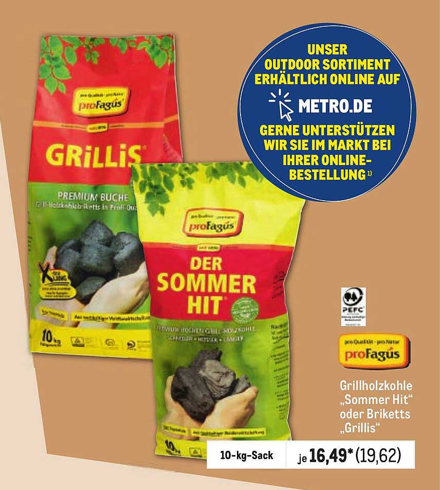 Grillholzkohle „Sommer Hit“ oder Briketts „Grillis“