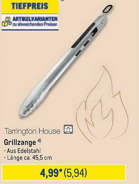 Grillzange von Tarrington House - Edelstahl, 45 cm