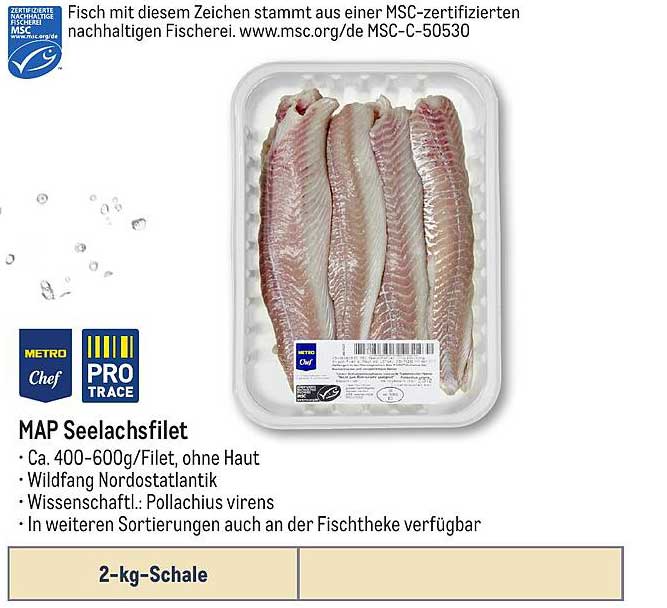 MAP Seelachsfilet 2-kg-Schale
