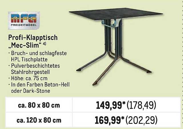Profi-Klapptisch „Mec-Slim“ 4