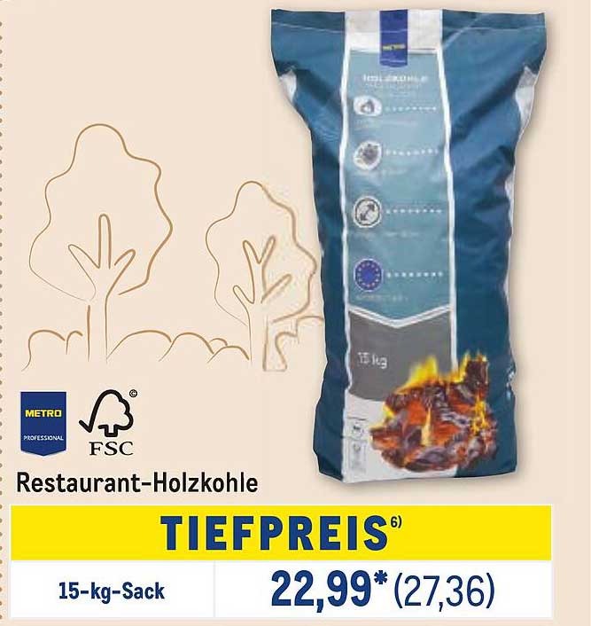 Restaurant-Holzkohle 15-kg-Sack