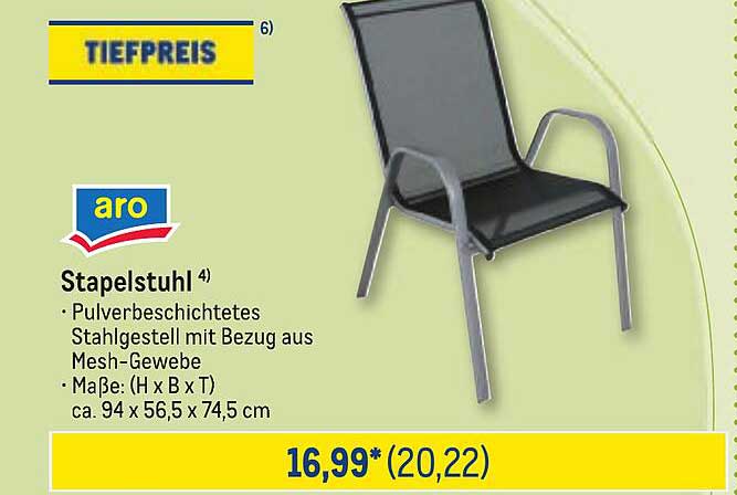 Stapelstuhl von aro - ideal für Garten und Balkon