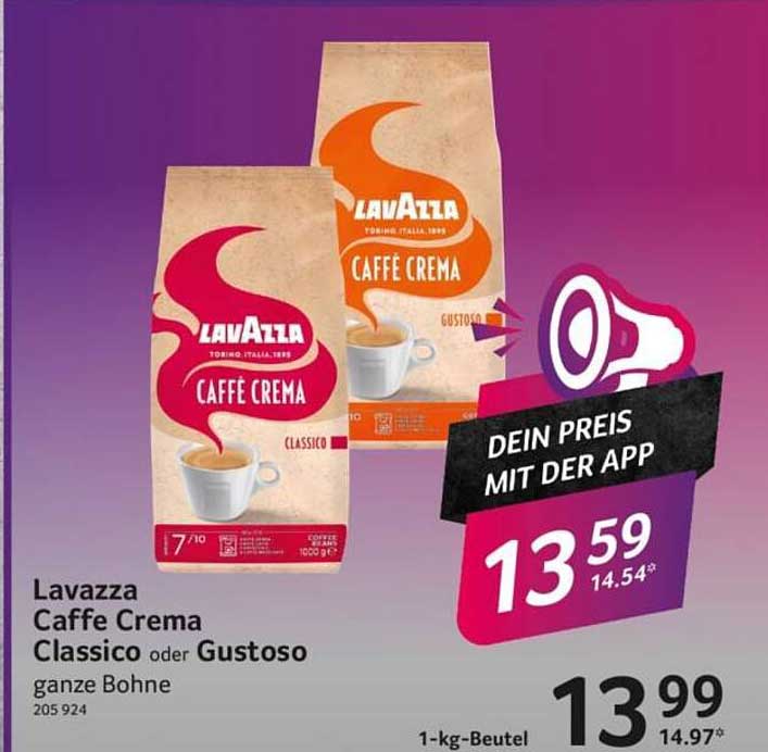 Lavazza Caffe Crema Classico oder Gustoso ganze Bohne