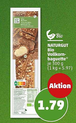 NATURGUT Bio Vollkorn-baguette* je 300 g