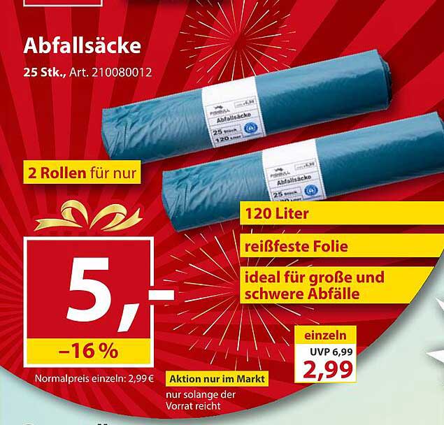 Abfallsäcke 25 Stk. für nur 5,- €