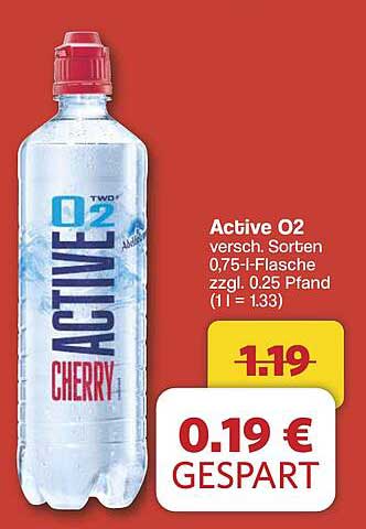 Active O2 Cherry 0,75-l-Flasche