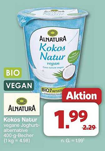 Alnatura Kokos Natur vegane Joghurt-Alternative 400-g-Becher