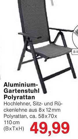 Aluminium-Gartenstuhl Poly Rattan