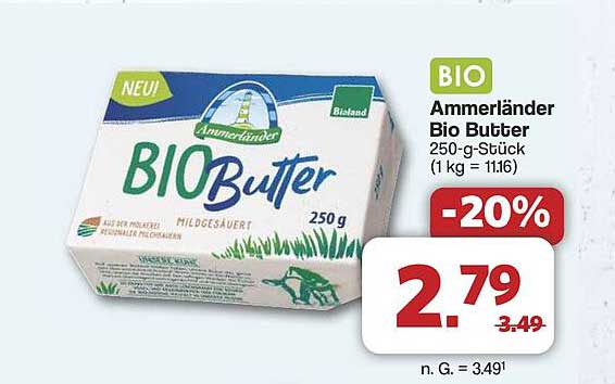Ammerländer Bio Butter 250-g-Stück