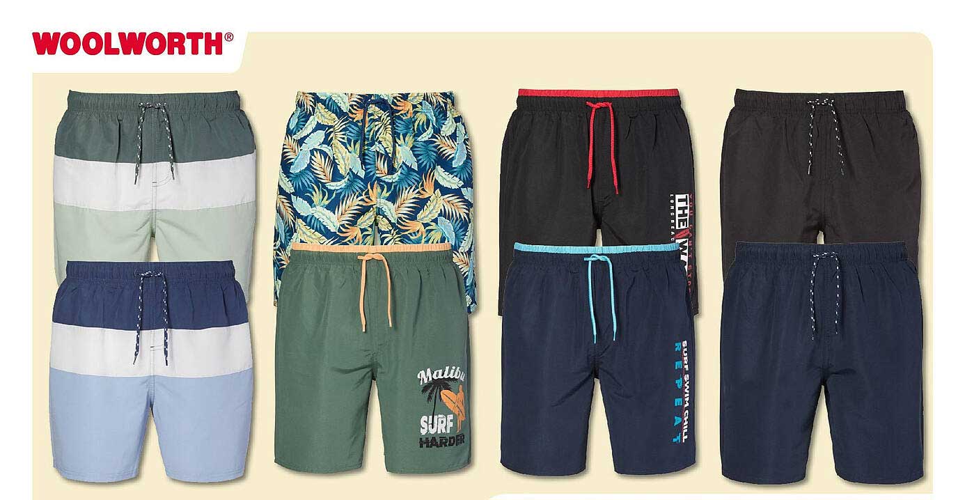 Badeshorts in verschiedenen Designs