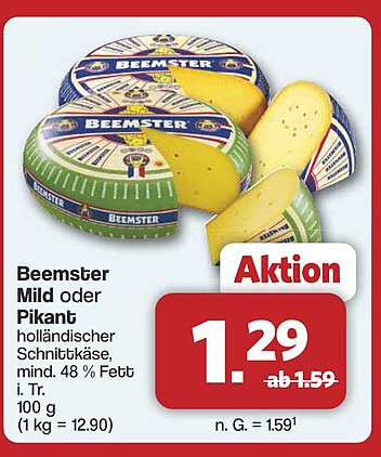 Beemster Mild oder Pikant - holländischer Schnittkäse