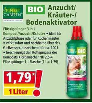 BIO Anzucht-/Kräuter-/Bodenaktivator 1 Liter Flasche