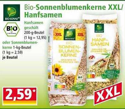 Bio-Sonnenblumenkerne XXL / Hanfsamen