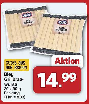 Bley Grillbratwurst 20 x 90-g-Packung