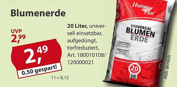 Blumenerde 20 Liter - Universalblumen Erde