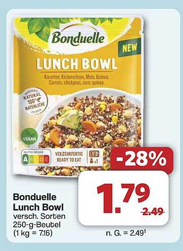 Bonduelle Lunch Bowl verschieden. Sorten 250-g-Beutel