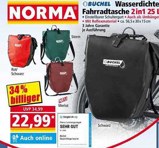 BUCHEL Wasserdichte Fahrradtasche 2in1