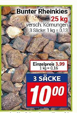 Bunter Rheinkies 25 kg