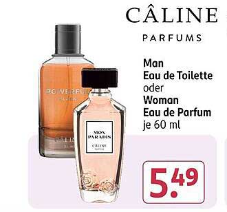 Câline Parfums Man Eau de Toilette oder Woman Eau de Parfum 60 ml