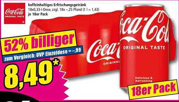 Coca-Cola Original Taste 18er Pack – jetzt zum Spitzenpreis