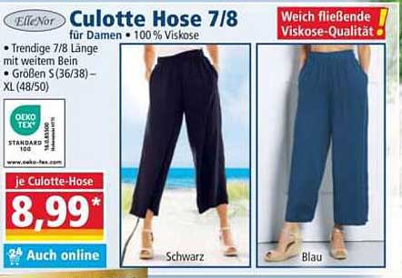 Culotte Hose 7/8 für Damen - 100 % Viskose