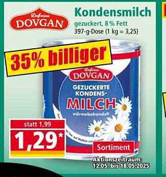 DOVGAN Kondensmilch 8% Fett - jetzt 35% billiger!