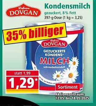 Dovgan Kondensmilch gesüßt, 8 % Fett, 397-g-Dose