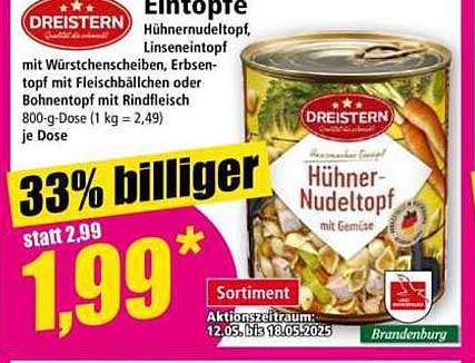DREISTERN Hühnertopf – 33% billiger
