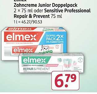 Elmex Zahnpasta Junior Doppelpack 2 x 75 ml oder Sensitive Professional Repair & Prevent 75 ml