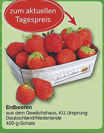 Erdbeeren aus dem Gewächshaus, 400-g-Schale